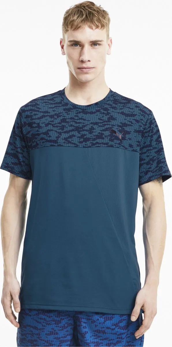 PUMA Train AOP Vent T-shirt Digi-Blue - Maat L