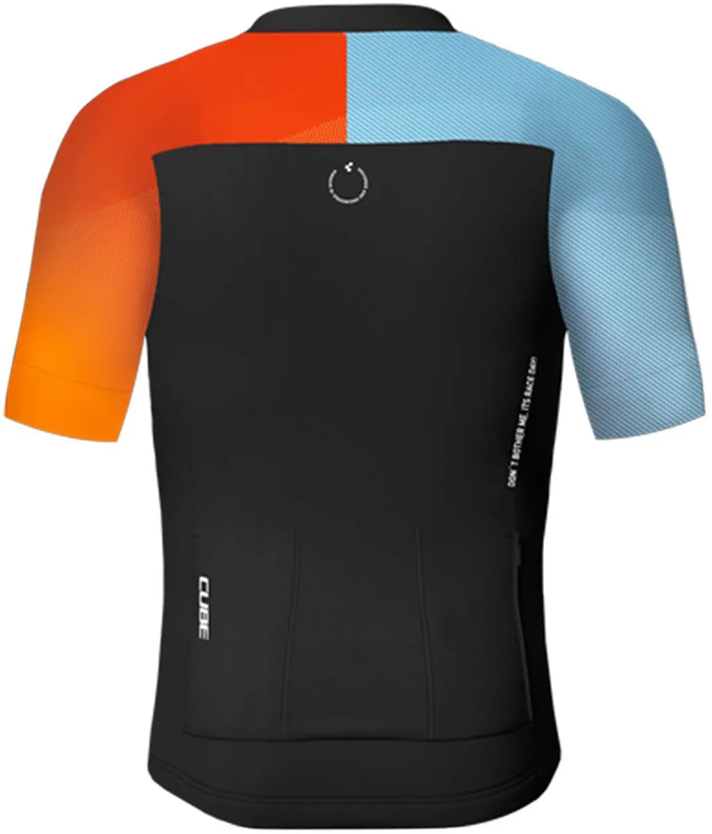 Cube Teamline Korte Mouw Wielertrui - L - Zwart/Blauw/Orange