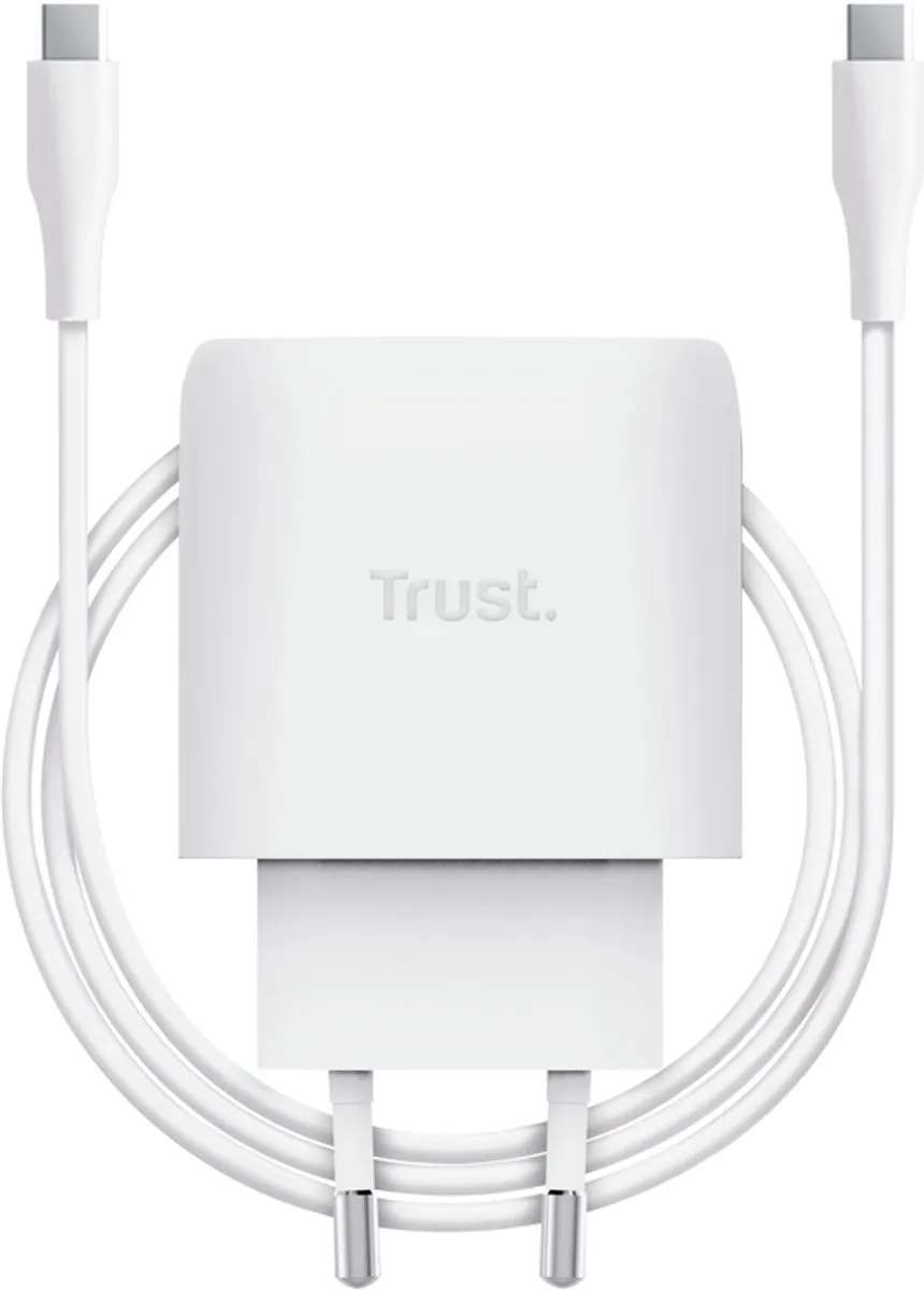 Trust Maxo GaN 25522 Oplader 45W - USB-C Kabel 2m Wit