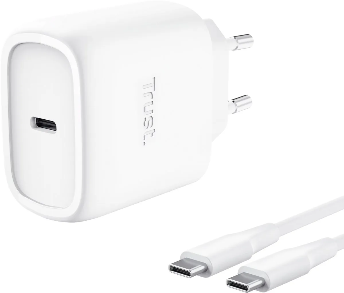 Trust Maxo GaN 25522 Oplader 45W - USB-C Kabel 2m Wit