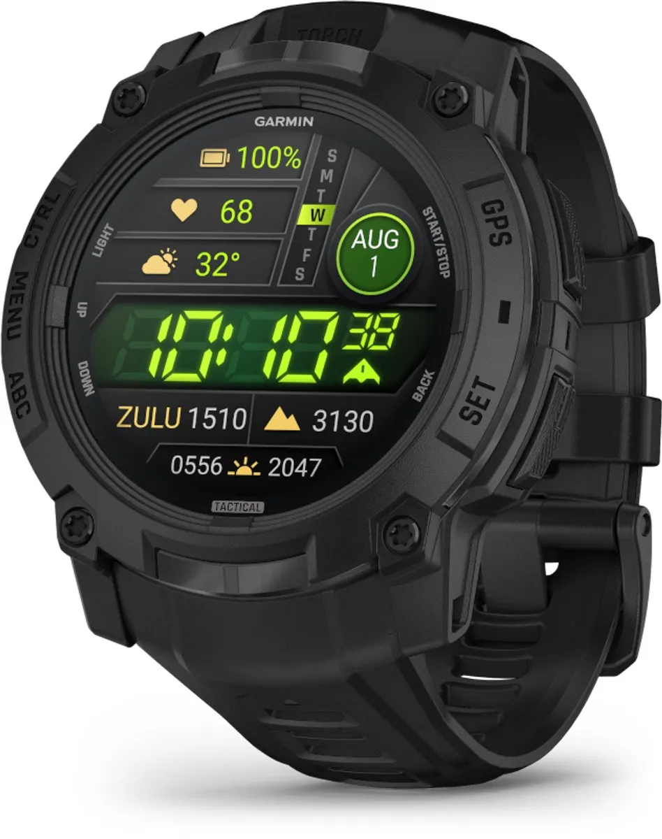Garmin Instinct 3 Tactical 50mm AMOLED - Zwart