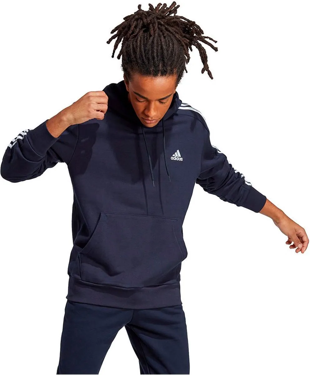 adidas Essentials French Terry 3-Stripes Hoodie S - Blauw