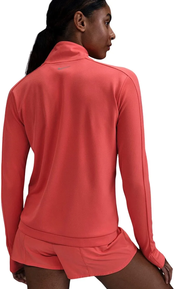 Nike Swoosh Dri-FIT Half Zip LS Hardloopshirt - Maat L - Oranje/Wit