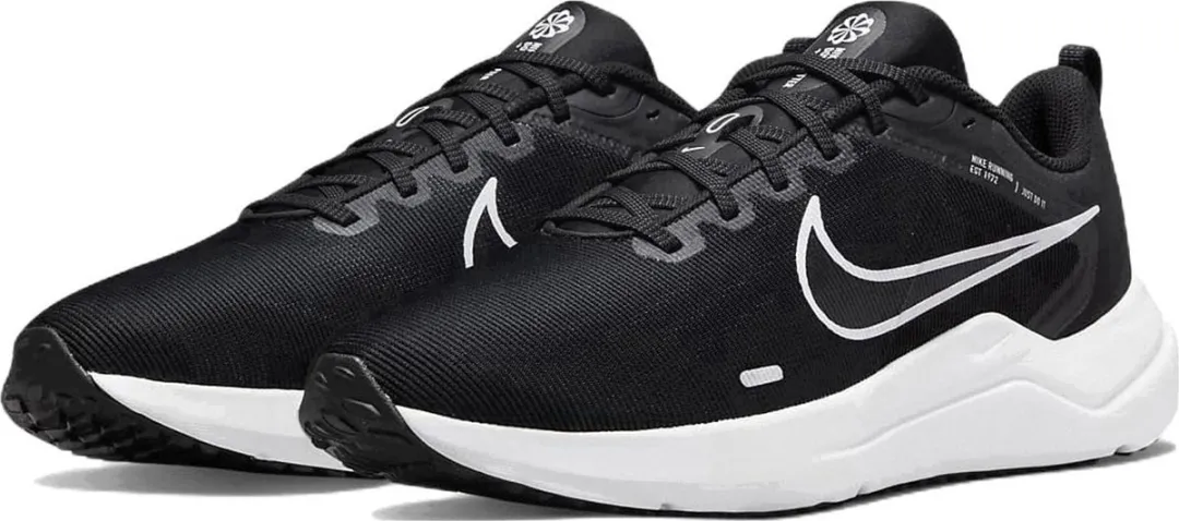 Nike Downshifter 12 Heren Sneakers 43 - Zwart/Wit/Grijs