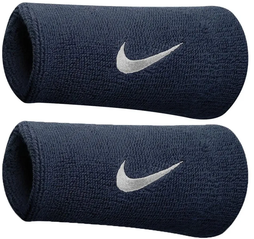 Nike Swoosh Doublewide Polsbanden - Donkerblauw/Wit