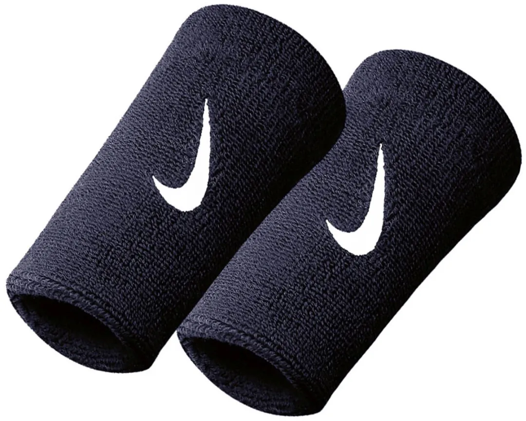 Nike Swoosh Doublewide Polsbanden - Donkerblauw/Wit