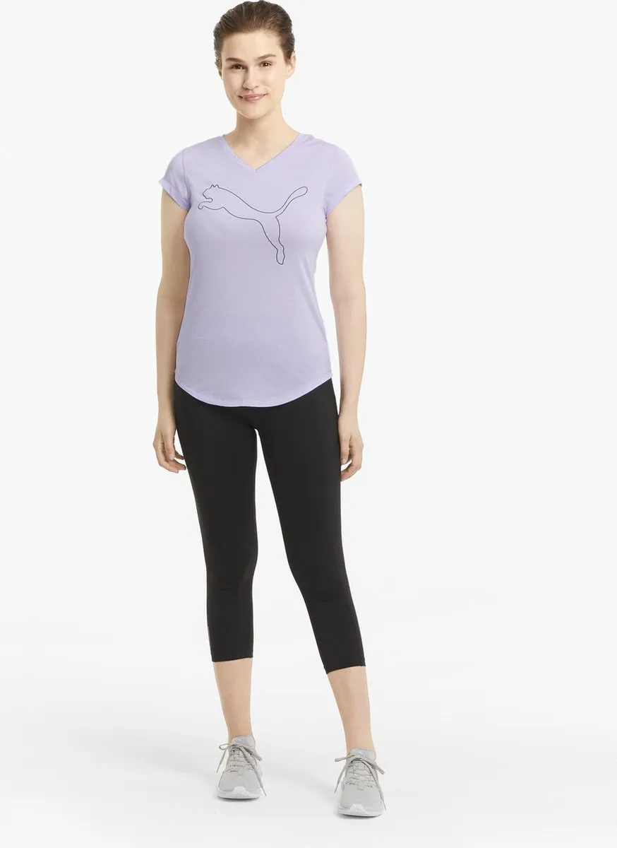 PUMA Train Favorite Heather Cat Tee Sportshirt - S - Wit