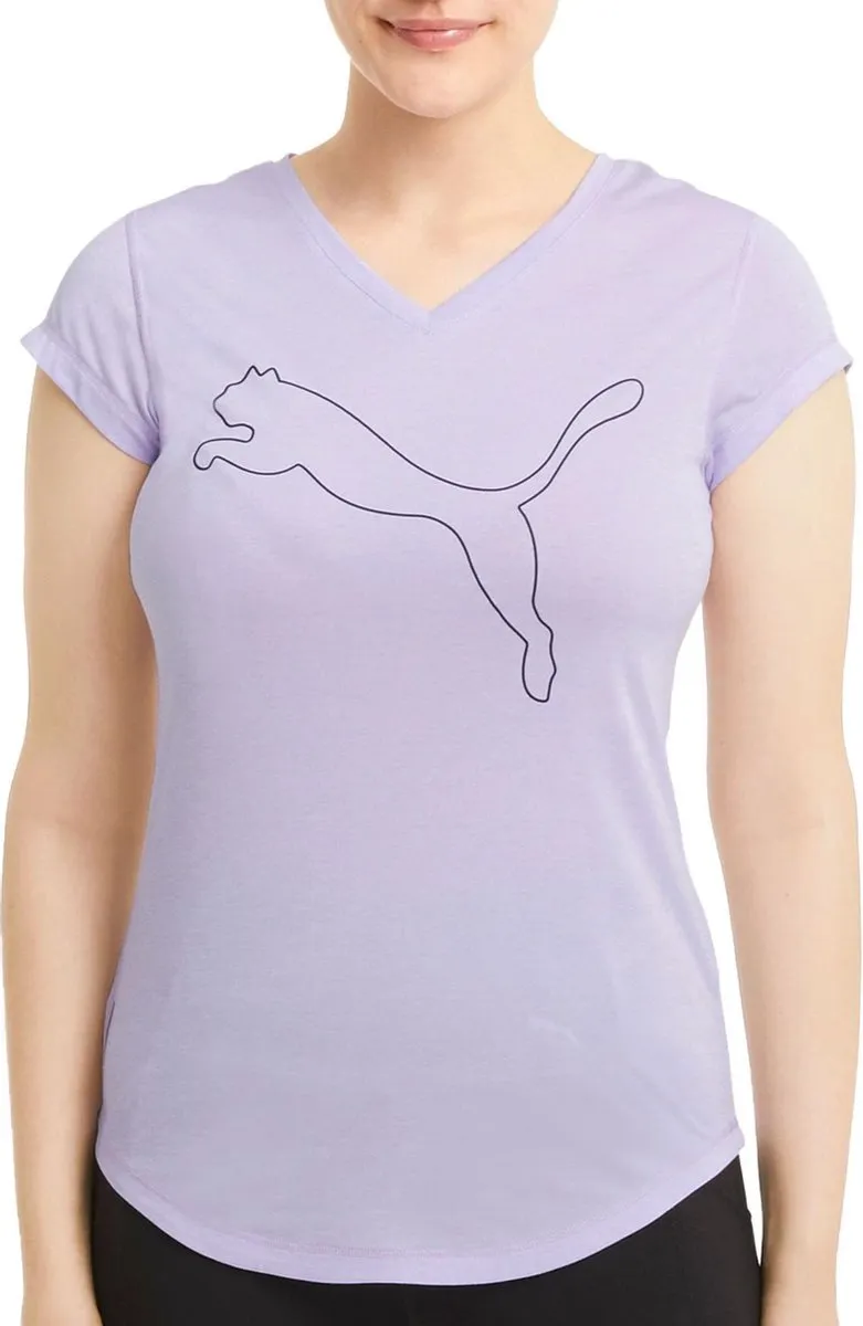 PUMA Train Favorite Heather Cat Tee Sportshirt - S - Wit