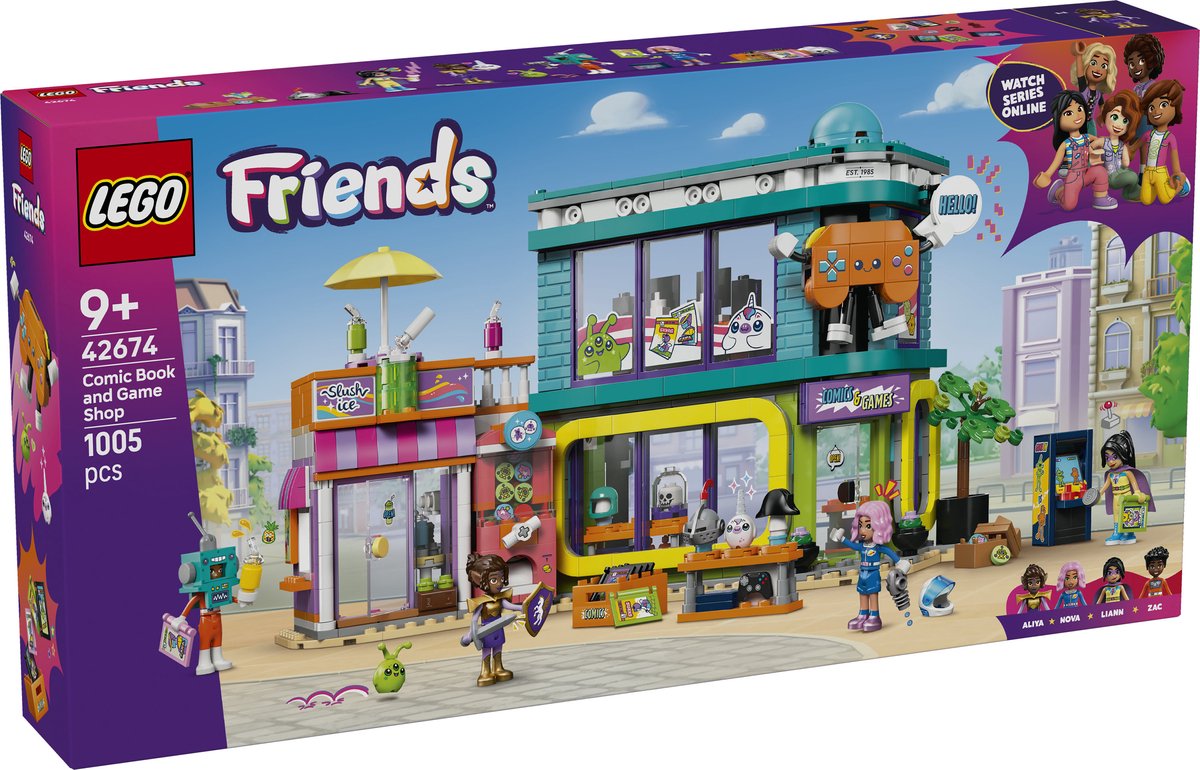 LEGO Friends Stripboeken- en Gamewinkel Speelgoedwinkel Bouwpakket voor Kinderen - 42674