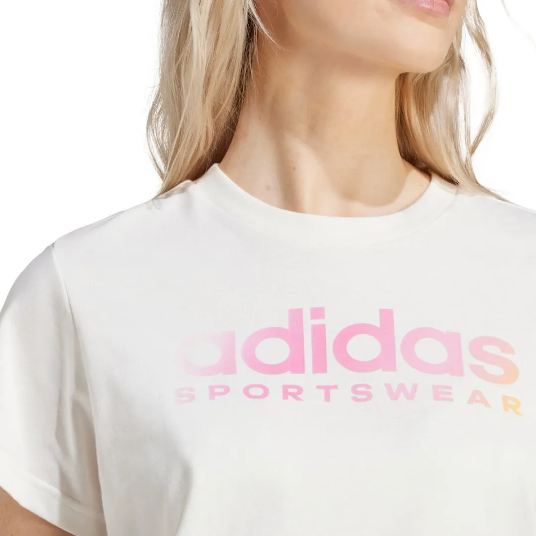 Adidas T-shirt The Soft Side Linear Dames - XS - Wit