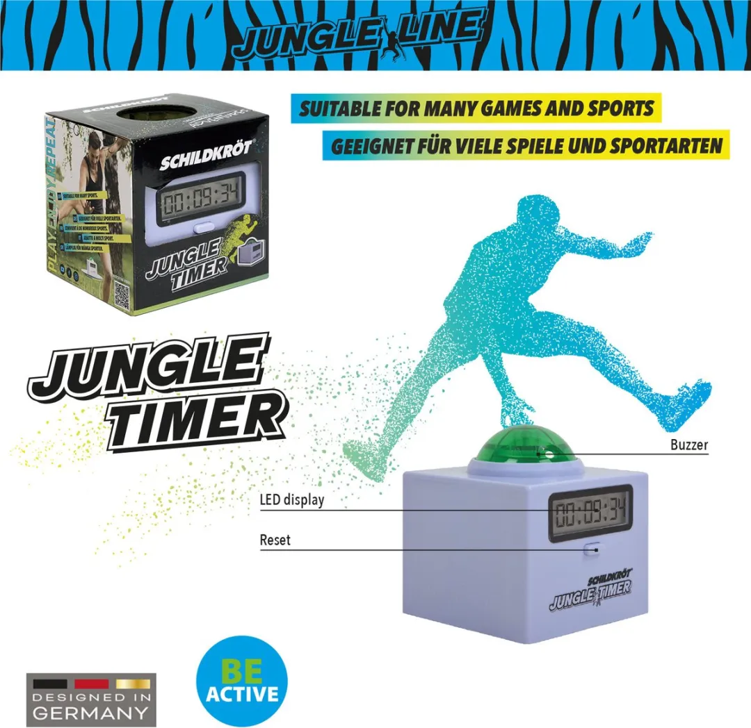Schildkröt Jungle Buzz Timer 10x10cm - Wit/Groen