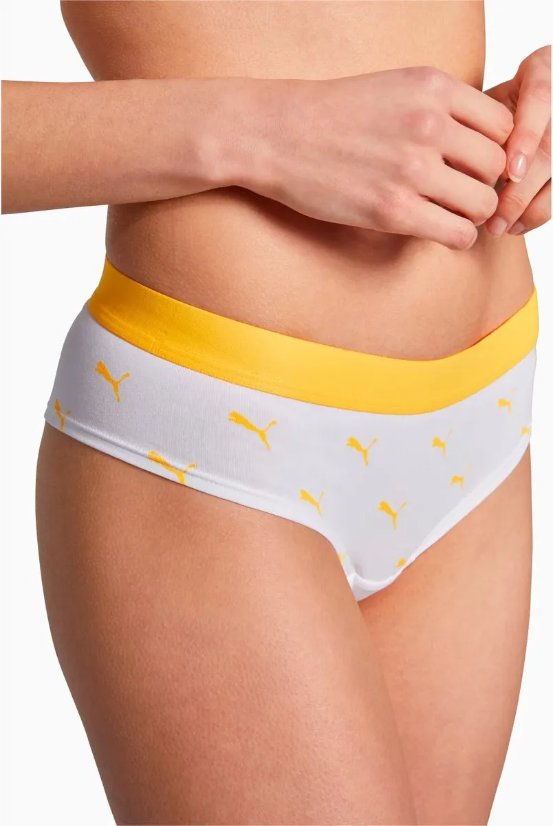 PUMA Slip Dames - Maat S - Wit/Geel - 2 Stuks