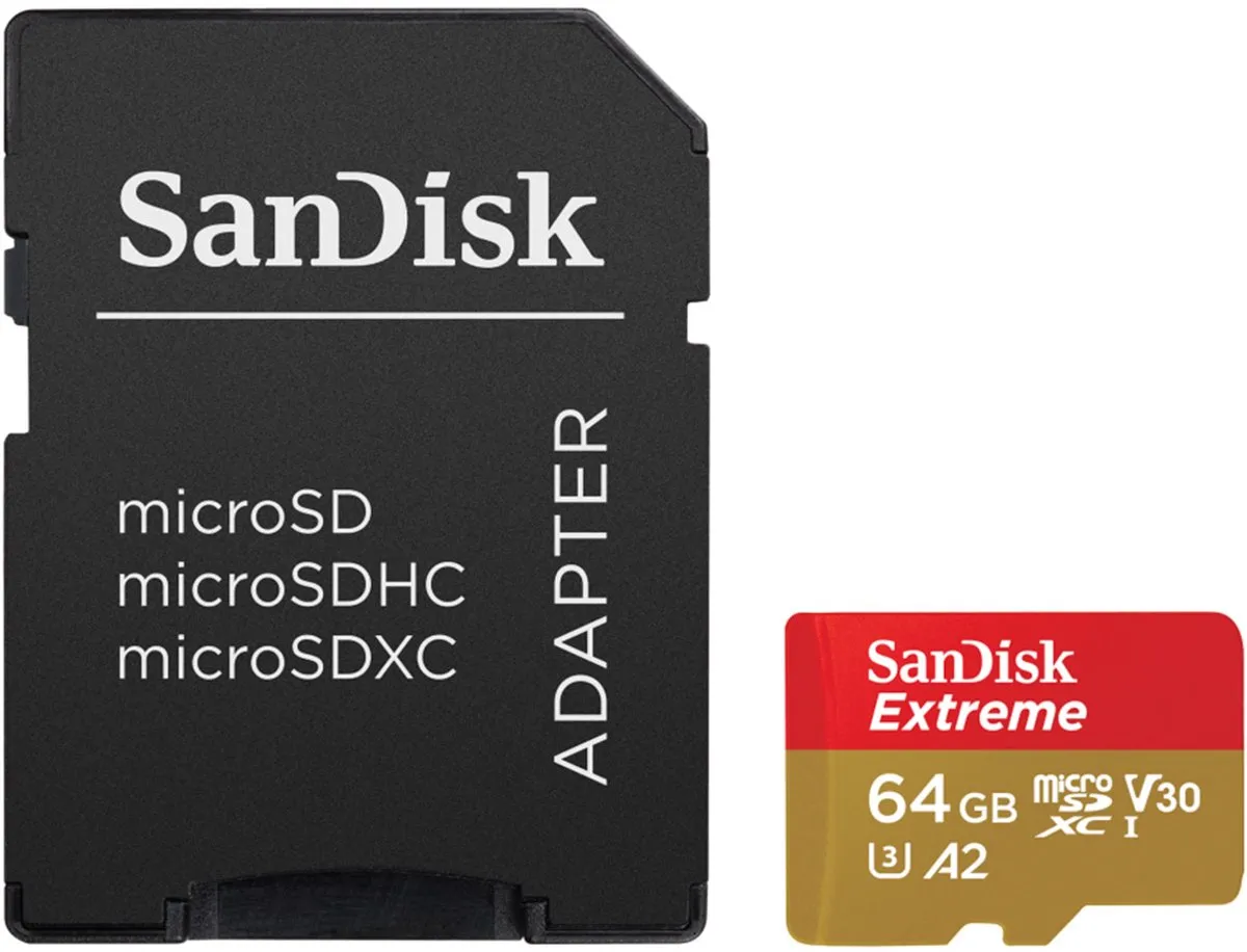 SanDisk Extreme MicroSDXC 64GB - Incl. SD-adapter