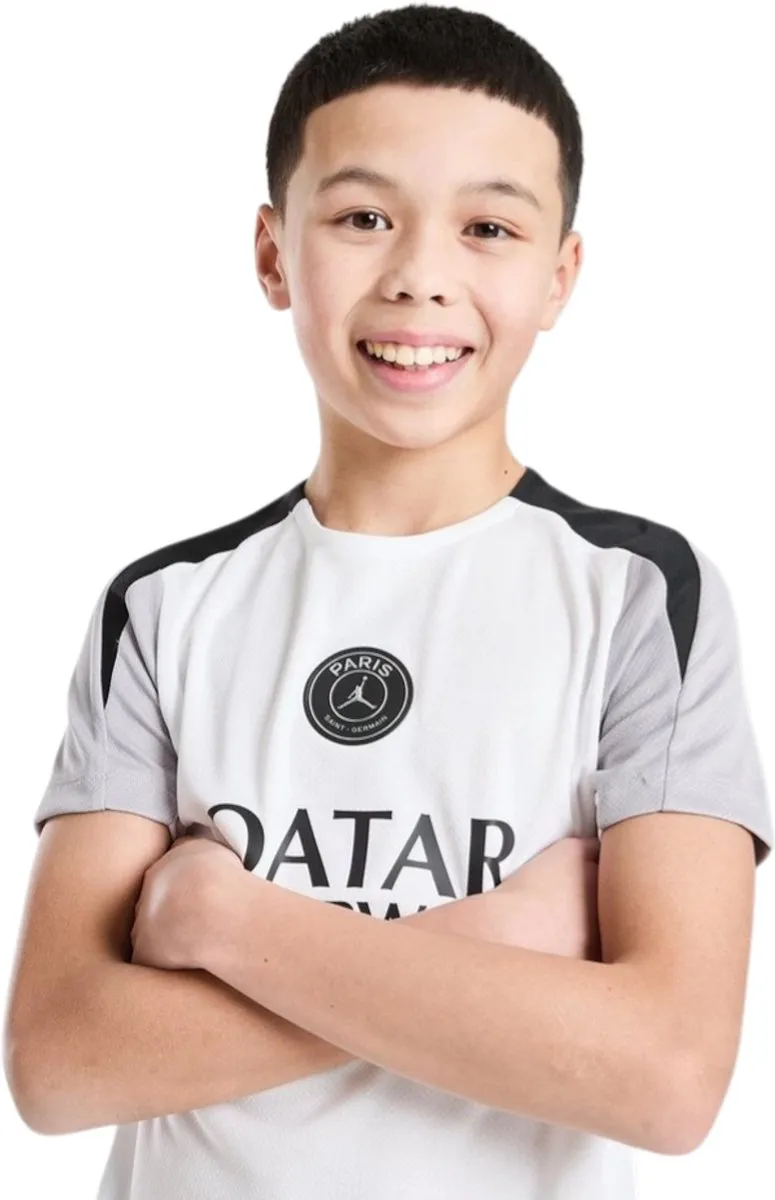 Nike PSG Strike Trainingsshirt 25/26 - Wit/Grijs/Zwart - Maat S (128-137) - Kids