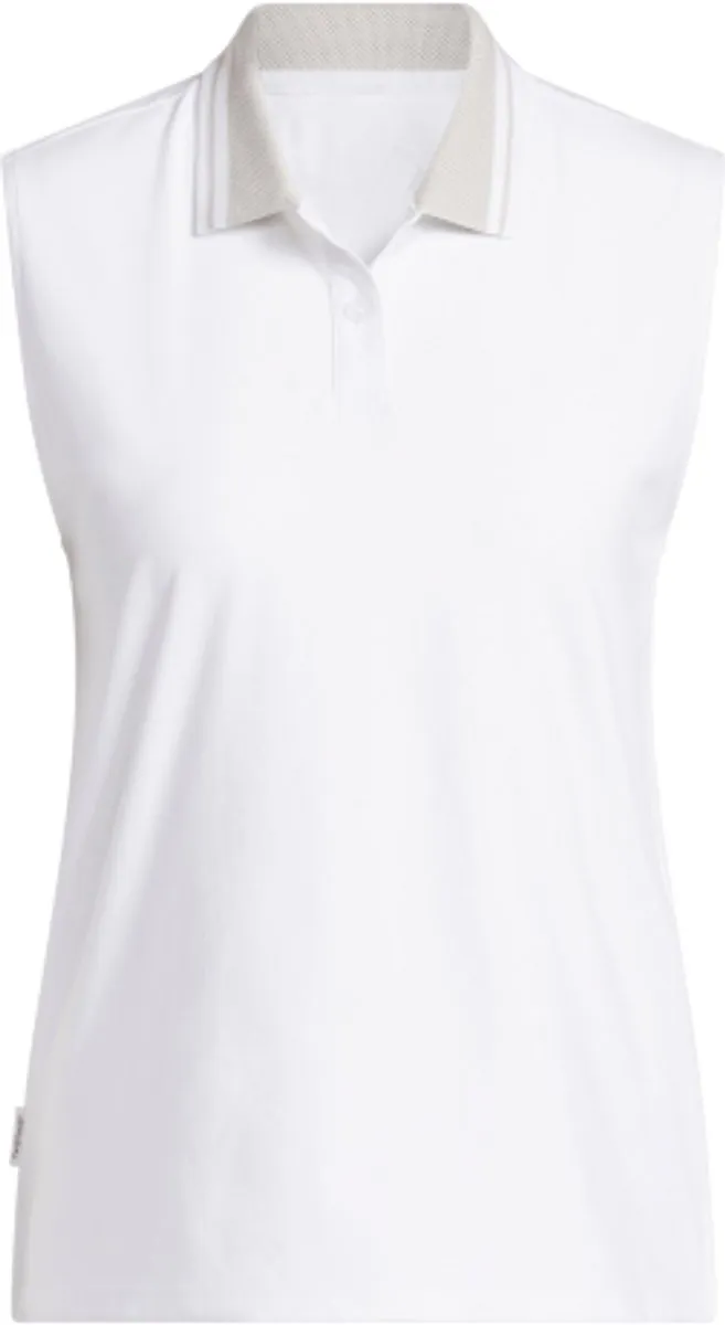 Adidas W BTC Twiat Mouwloze Dames Golfpolo Wit