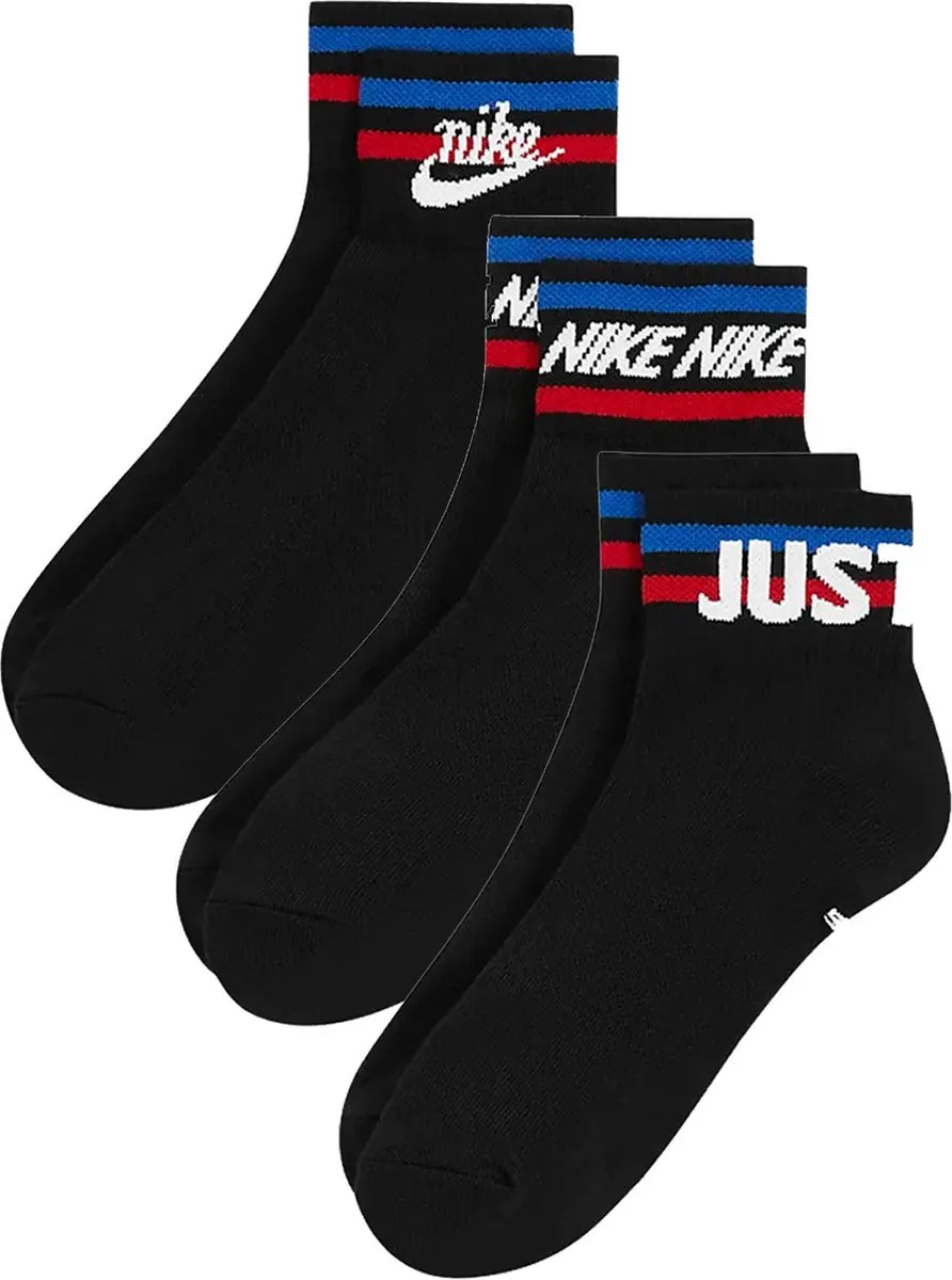 Nike Everyday Essential Heren Sokken 3-Pack - Zwart - 34/38