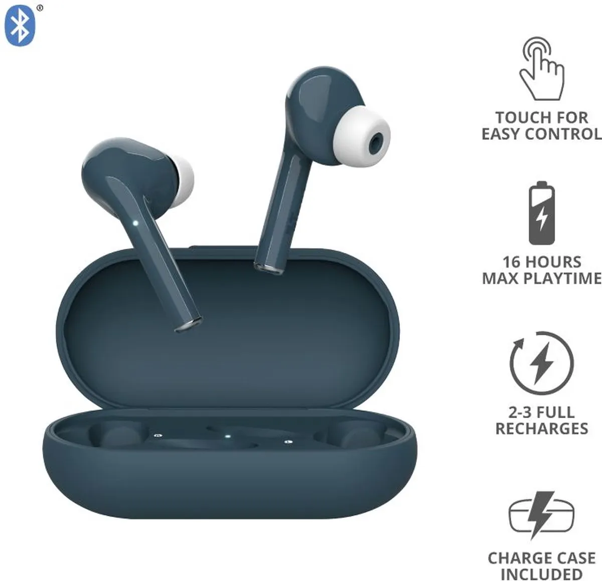 Trust Nika Touch In-Ear Oordopjes Blauw - 23702