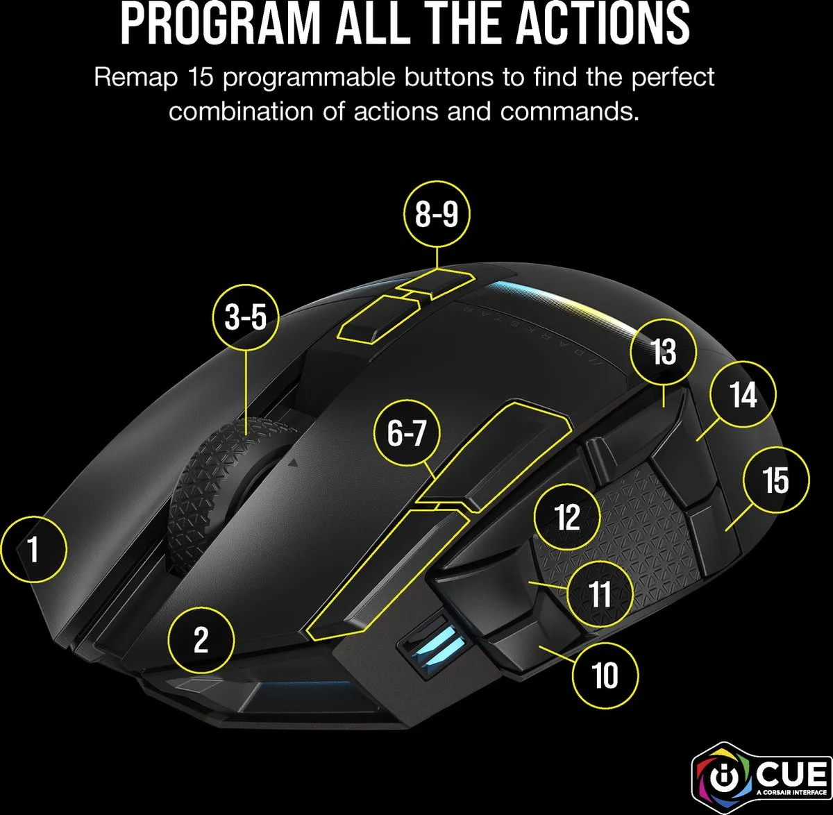 Corsair Darkstar CH-931A011-EU Gaming Muis - Zwart
