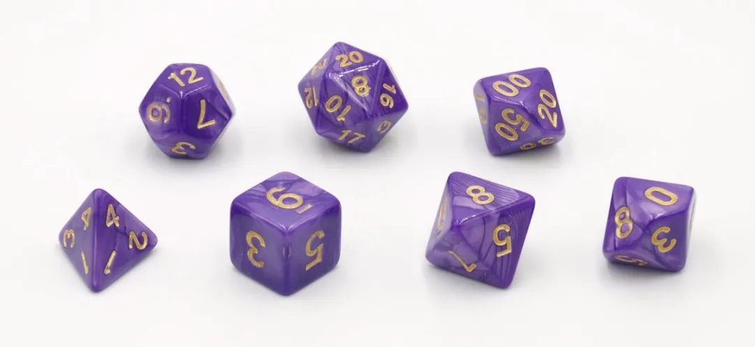 HOT Games Dobbelstenen Set 7 Stuks - Paars Parelmoer