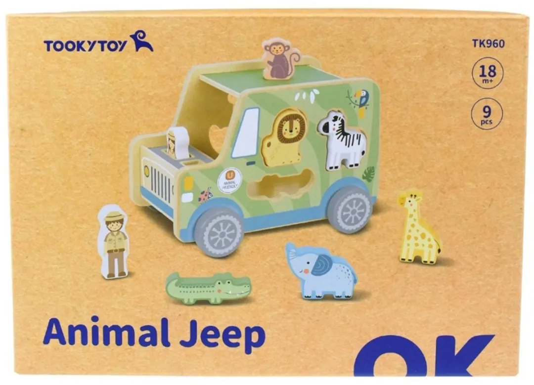 Tooky Toy Houten Safari Truck TK960 - Groen