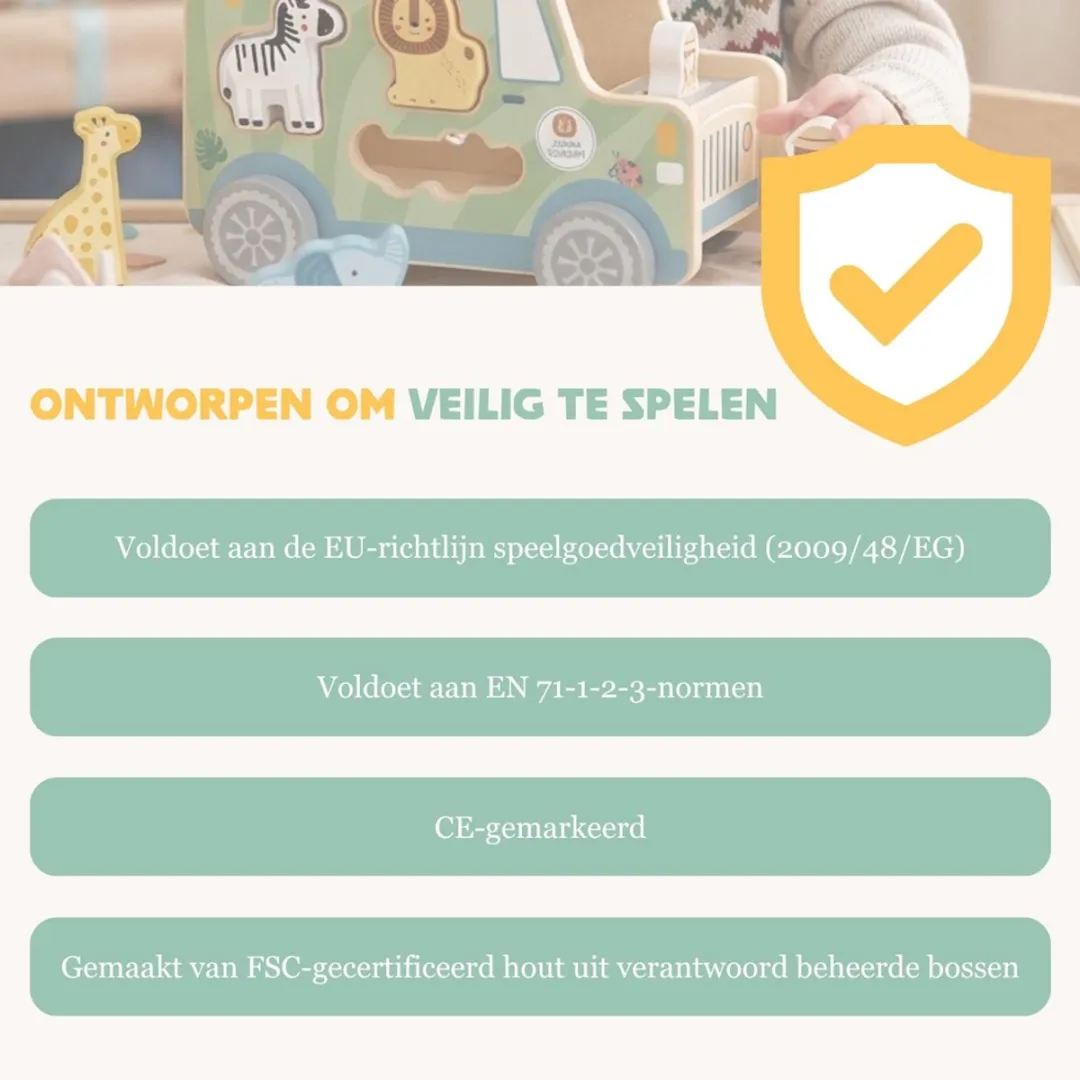 Tooky Toy Houten Safari Truck TK960 - Groen - afbeelding 6 van 6