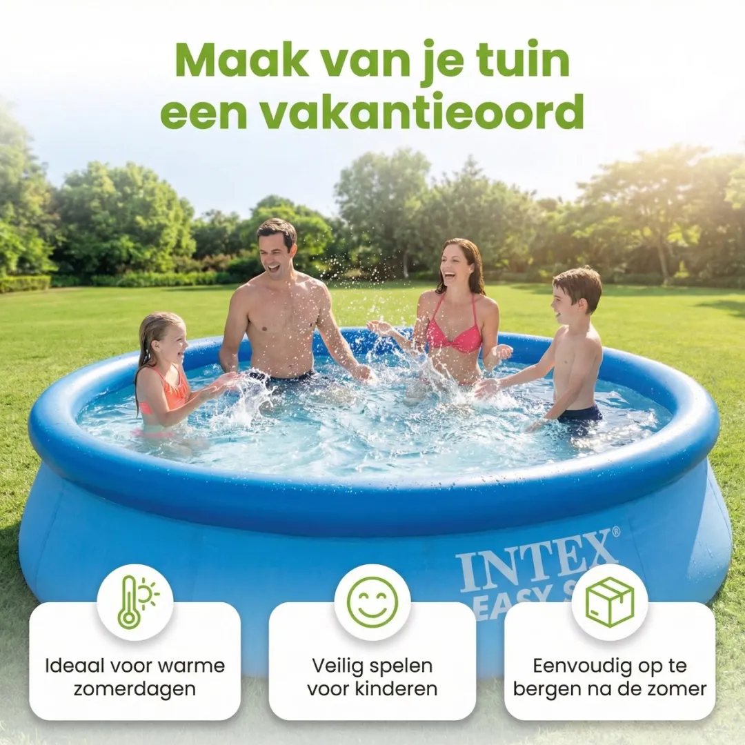 Intex Easy Set Zwembad 396x84cm - Blauw - 7-delig