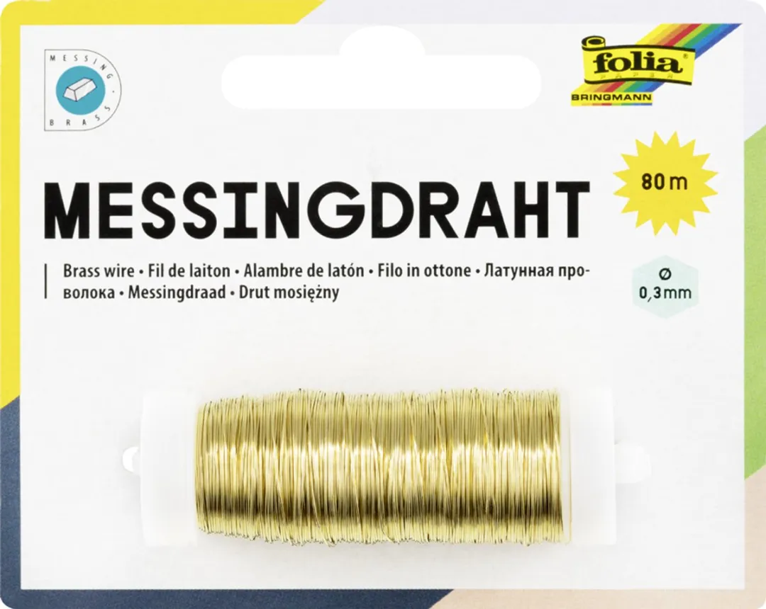 Folia Messingdraad 80m - 0,3mm - Goud