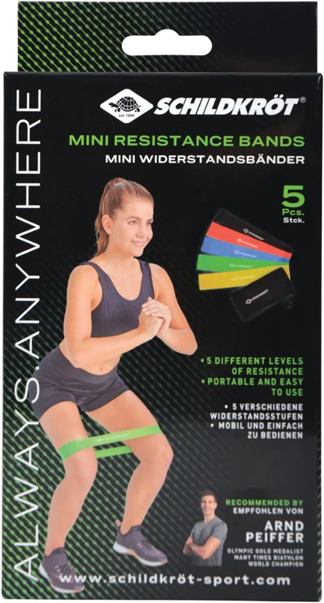 Schildkröt Fitness Mini Weerstandsbanden - 6 Stuks Multicolor