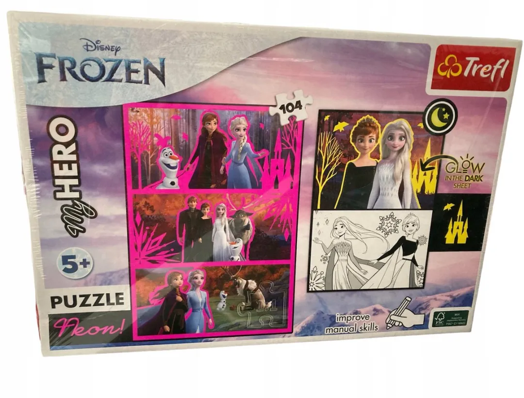 Trefl Frozen Neon Puzzel 104 Stuks