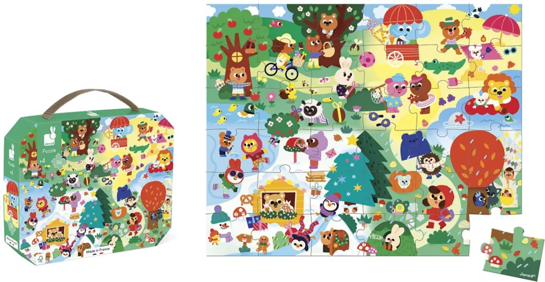 Janod Puzzel 4 Seizoenen 36 Stukjes - Multicolor