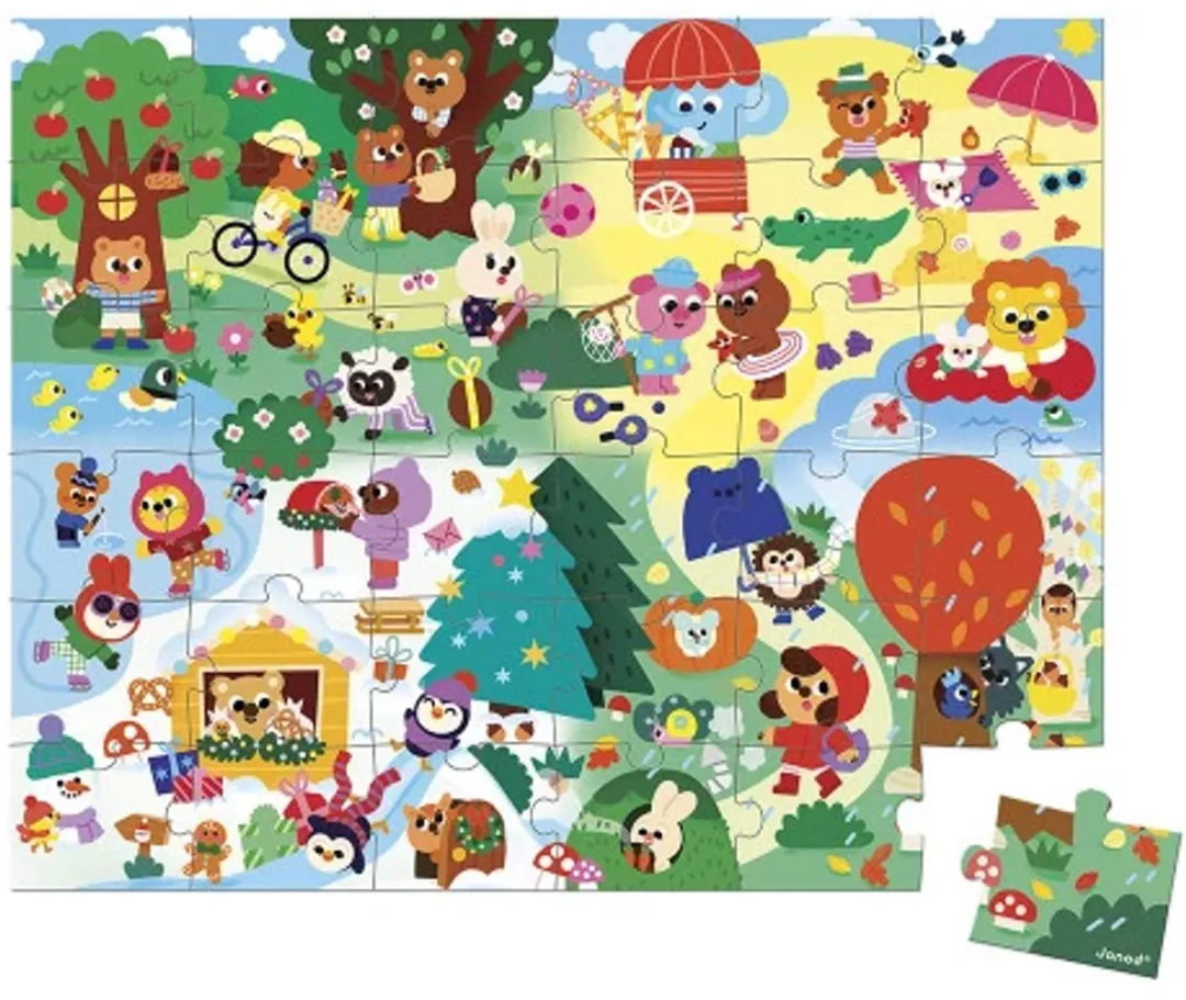 Janod Puzzel 4 Seizoenen 36 Stukjes - Multicolor