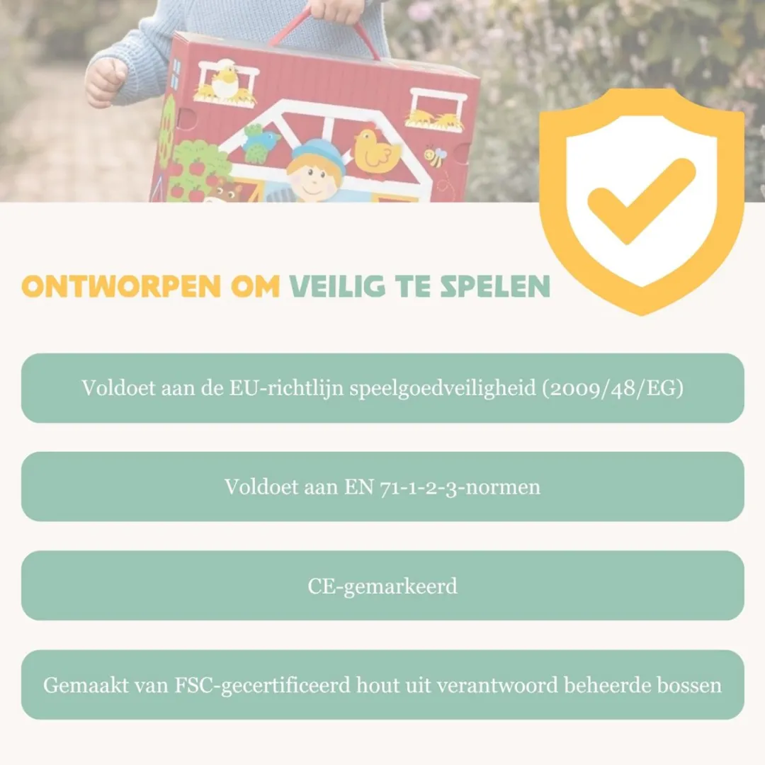 Tooky Toy Boerderijdieren Speelbox TJ459 - 35-delig - Rood