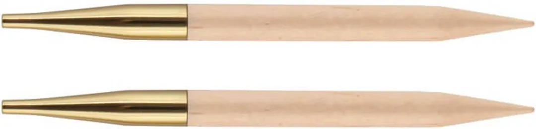 KnitPro Basix Houten Rondbreinaalden 6,5mm - Beige/Goud