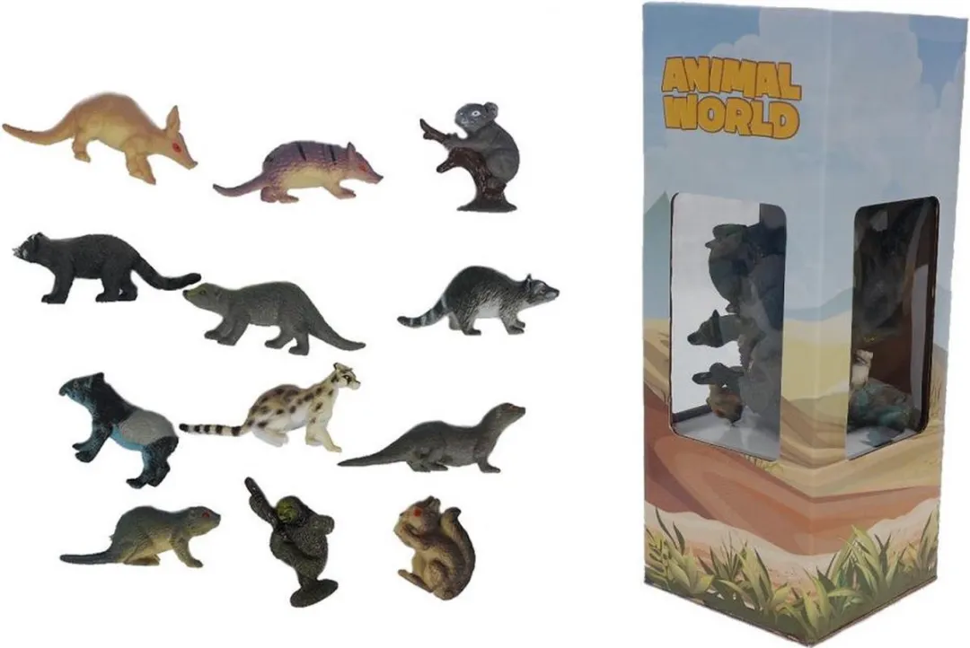 PIA Soft Toys Bosdieren Speelfiguren - 12 Stuks - Multi