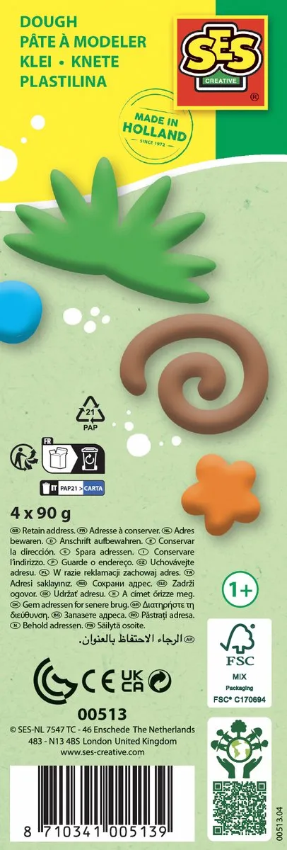 SES Creative Feel Good Klei Nature - 4x90g