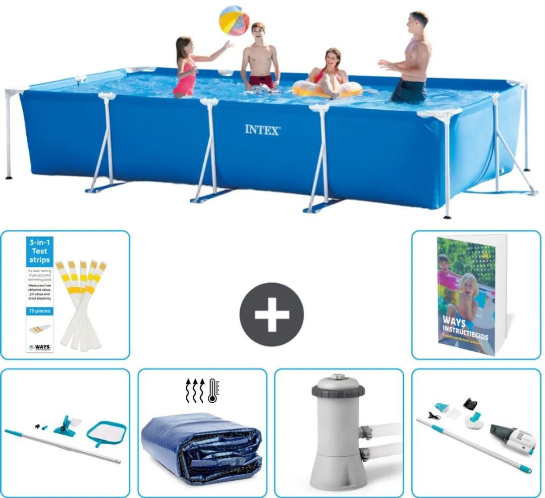 Intex Rechthoekig Frame Zwembad 450x220x84cm Blauw