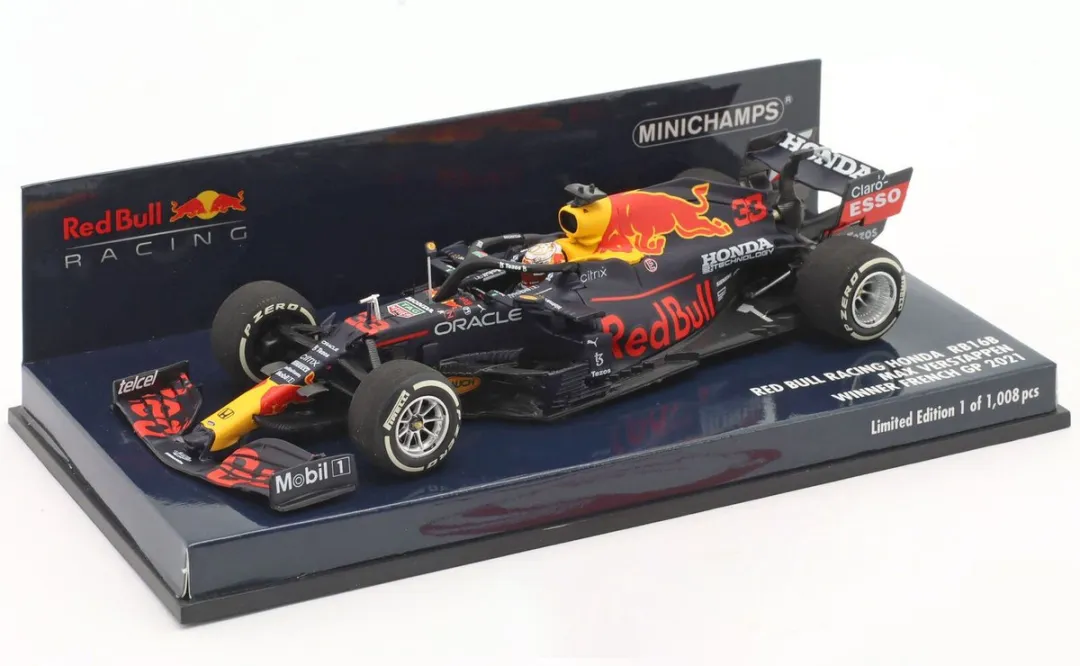 Red Bull Racing Honda RB16B #33 Minichamps - 1:43 - Geel/Blauw/Rood/Zwart - afbeelding 2 van 3