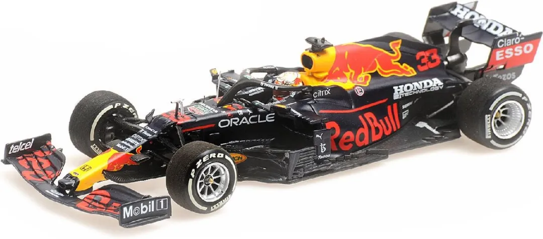Red Bull Racing Honda RB16B #33 Minichamps - 1:43 - Geel/Blauw/Rood/Zwart - afbeelding 3 van 3