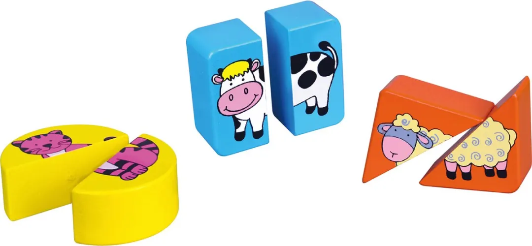 Viga Toys Boerderijpuzzel Geometrische Vormen 18 Stuks - Multicolor