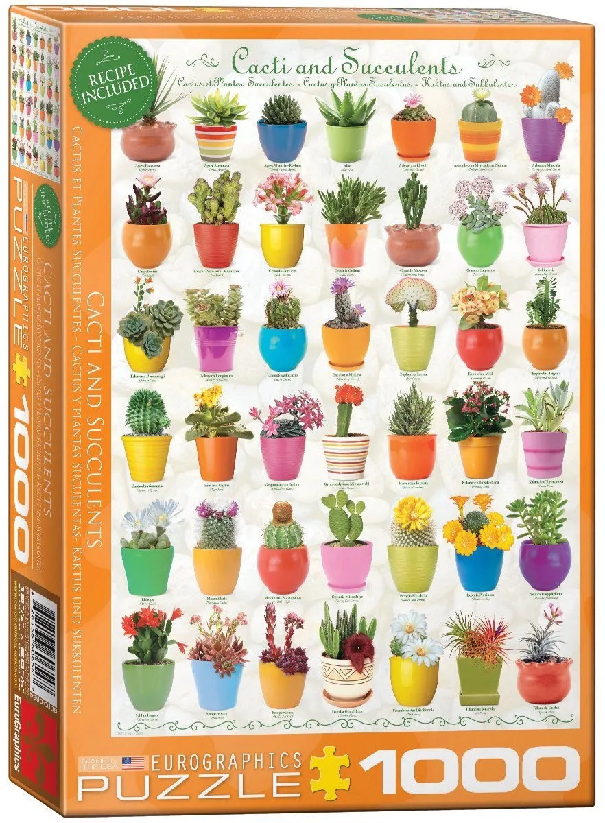 Eurographics Cacti & Succulents Puzzel 1000 Stuks - Multicolor