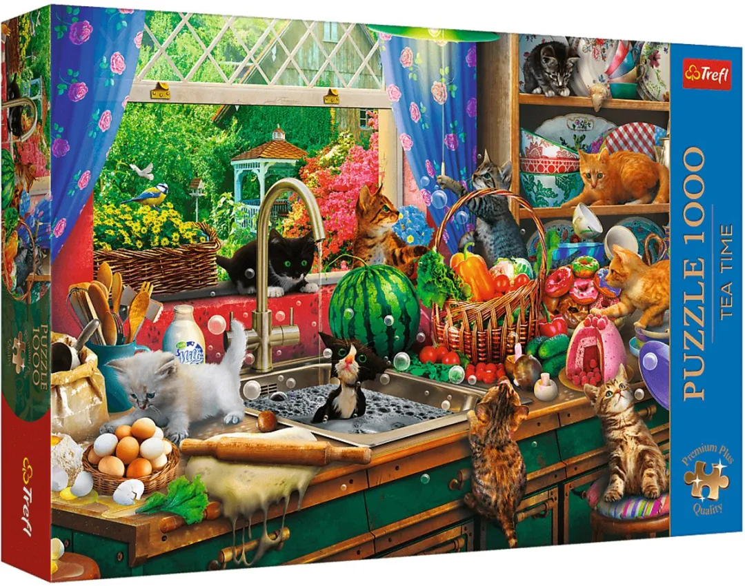 Trefl Tea Time Troublemaker Kittens Legpuzzel 1000 Stuks