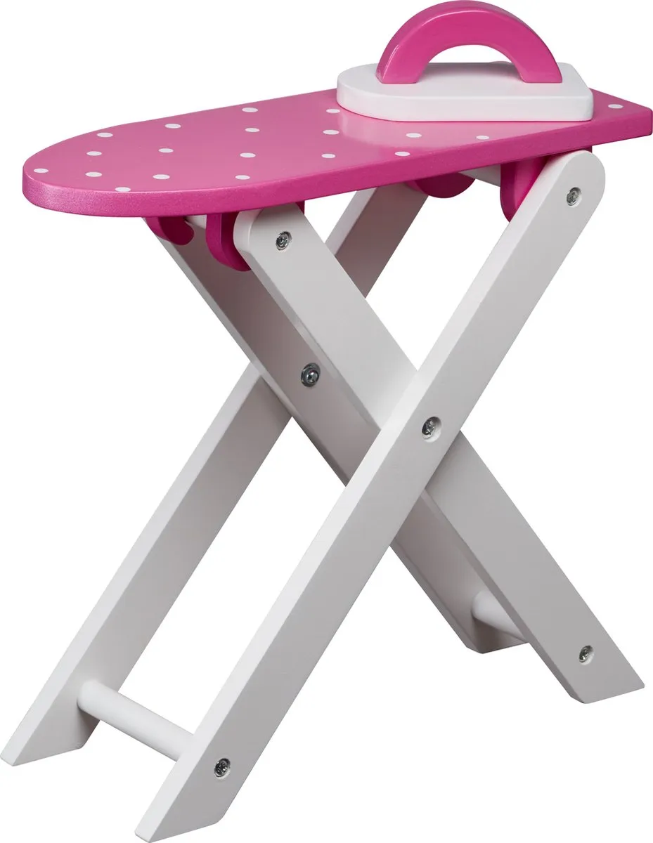 Teamson Kids Strijkplank TD-12684A - 18" Poppen - Roze/Polka Dot