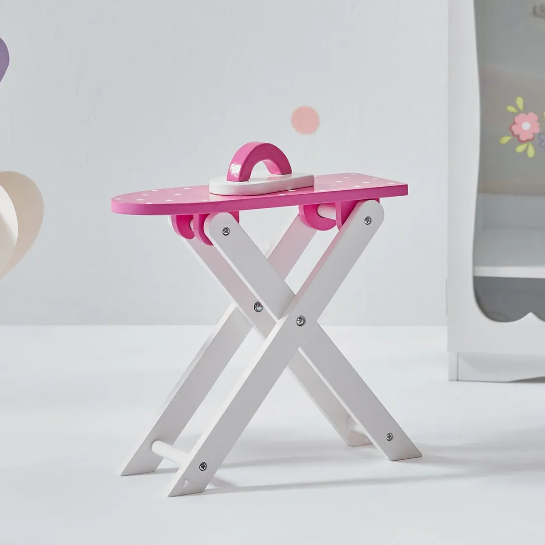 Teamson Kids Strijkplank TD-12684A - 18" Poppen - Roze/Polka Dot