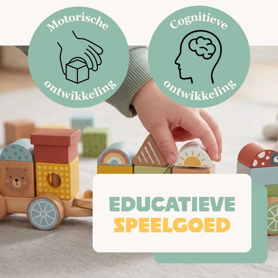 Tooky Toy Stapeltrein TKB383N - 25-delig Meerkleurig