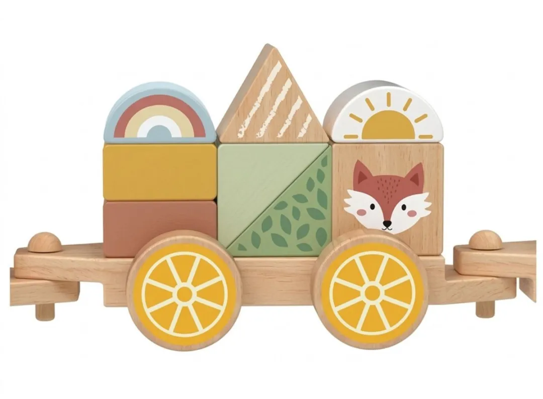 Tooky Toy Stapeltrein TKB383N - 25-delig Meerkleurig