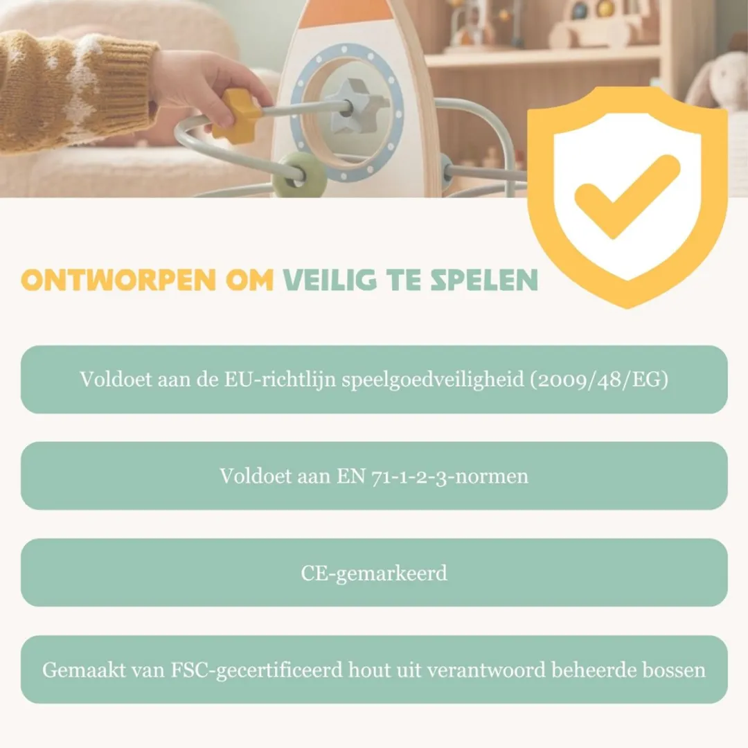 Tooky Toy Activiteitenpaneel Ruimtethema - Meerkleurig