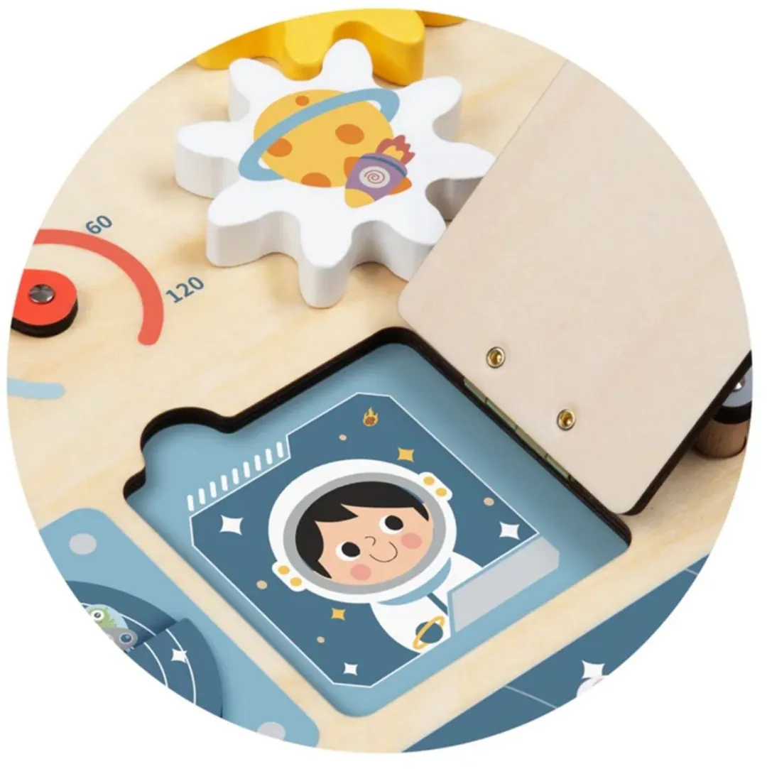 Tooky Toy Activiteitenbord Ruimtethema - Blauw