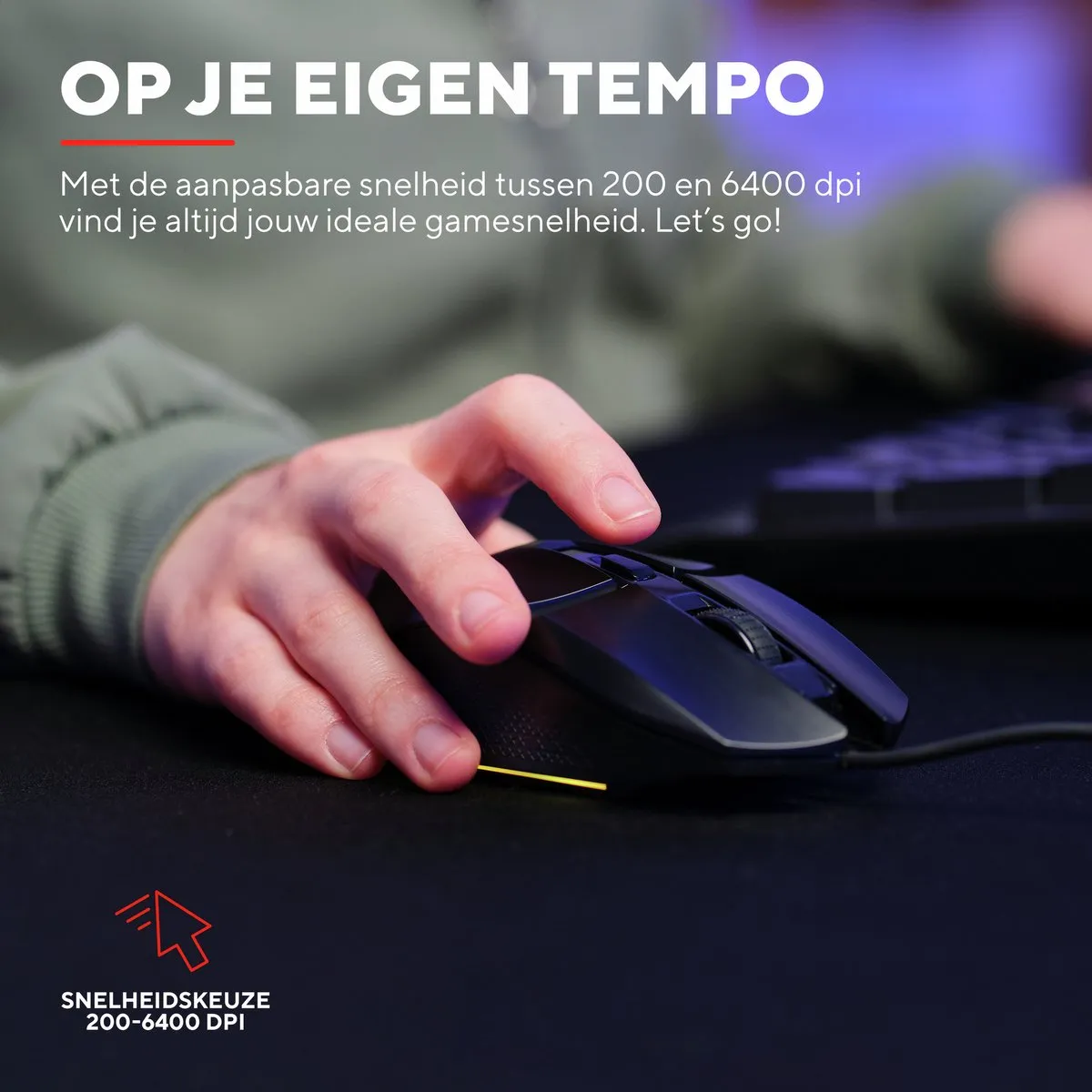 Trust GXT 109 Felox Gaming Muis 6400 DPI - Zwart