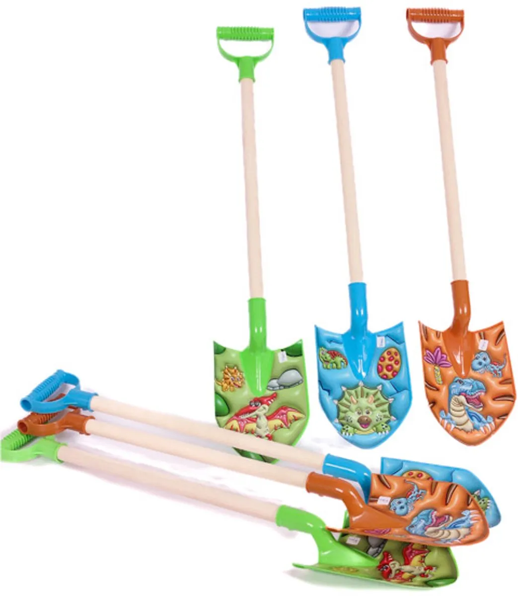 PIA Soft Toys 3D Dinosaurus Schep Set - 3 Stuks - Hout - Blauw/Groen/Oranje