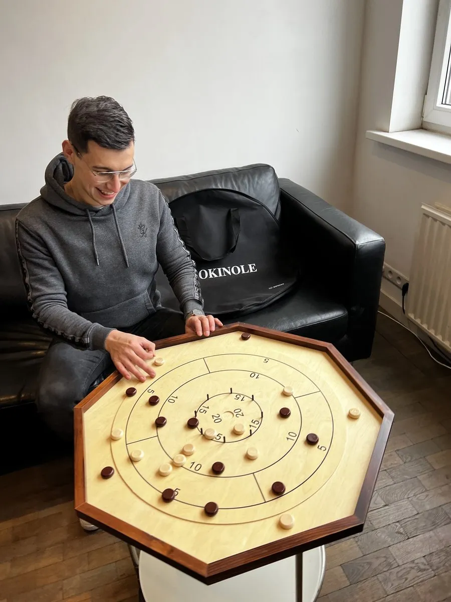 Ubergames Crokinole Bordspel Wedstrijdformaat 69x69cm
